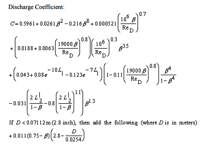 orifice plate flow calculation formula